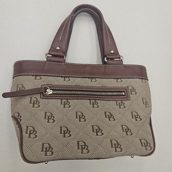 Dooney Bourke Medium Brown Signature Anniversary Since 1975 Canvas Satchel - Picture 1 of 16